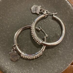 Juicy Couture crystal hoop earrings